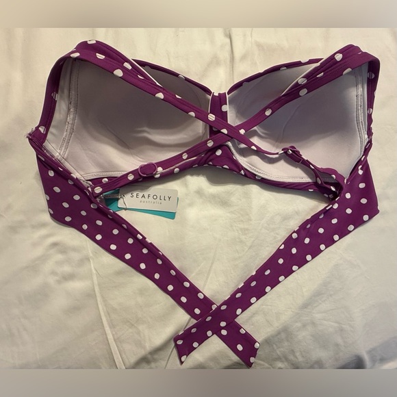 Seafolly Purple Polka Dot Bikini Top - Picture 4 of 4